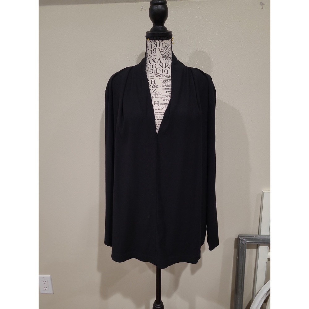 Universal Standard Womens SZ 18/20 M black popover Tunic Top V neck lagenlook